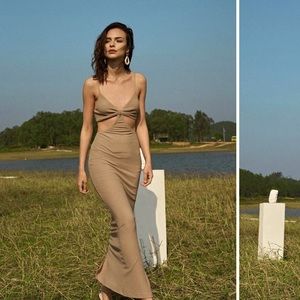 Shein cutout dress tan size xs never worn